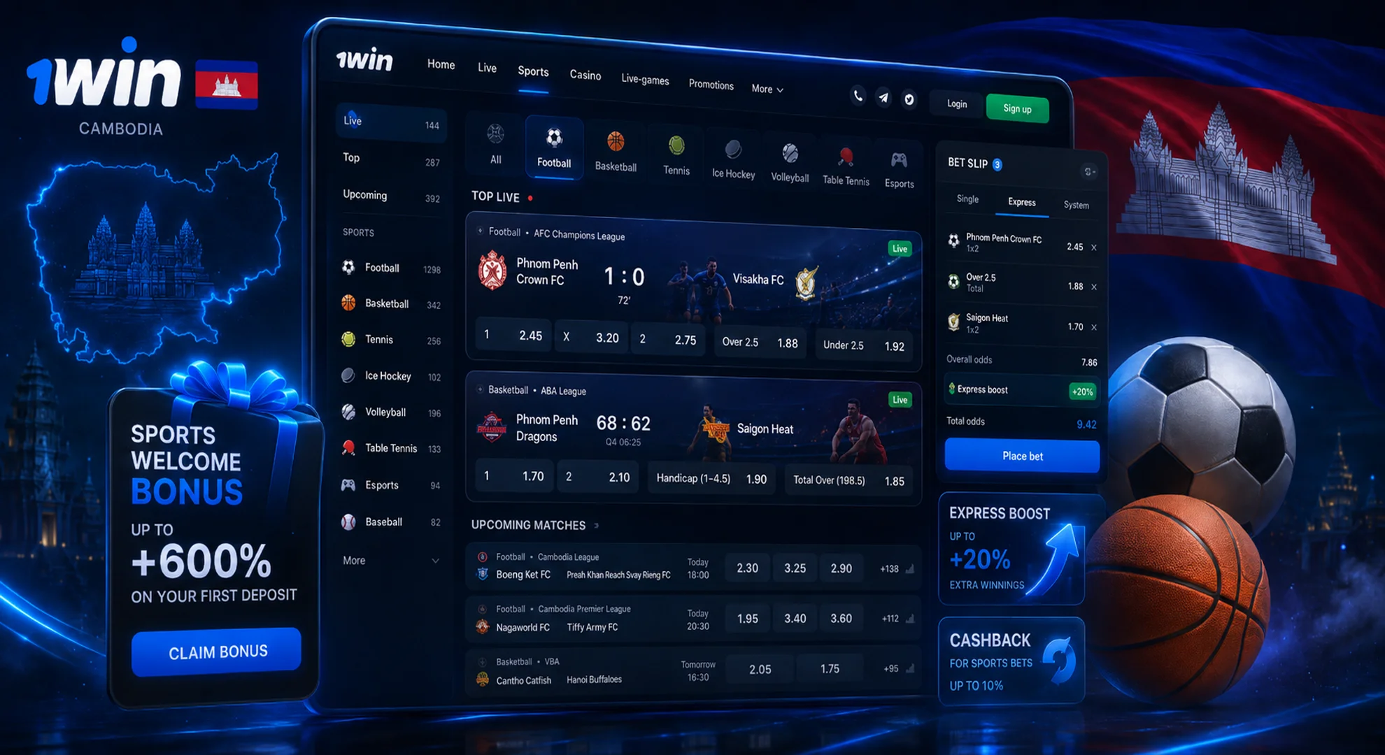 1win sports bonus Cambodia